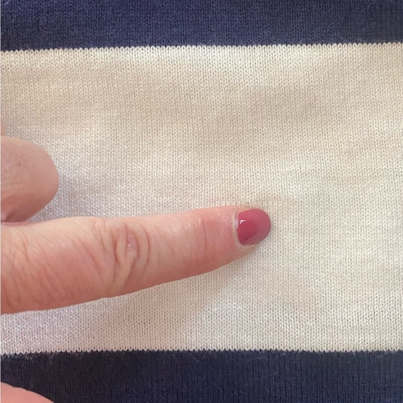 Bundle of 2, Old Navy crewneck sweaters, side slits, blue + blue stripe, Size M - Picture 7 of 11